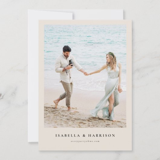 EVELYN Elegant Calligrafiescript sparen de Datum Kaart (Achterkant)