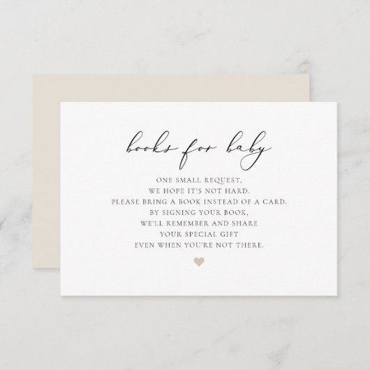 EVELYN Elegant Calligraphy Books for Baby Card Kaart (Voorkant / Achterkant)