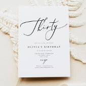 EVELYN Elegant Calligraphy Script 30th Birthday Kaart