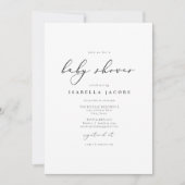 EVELYN Elegant Calligraphy Script Baby shower Kaart (Voorkant)