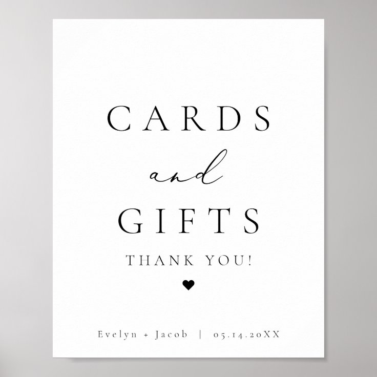 Script Cards EVELYN Elegant Calligraphy Script Cards and Gifts Poster | Zazzle.nl