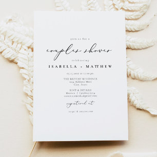EVELYN Elegant Calligraphy Script Couples Shower Kaart