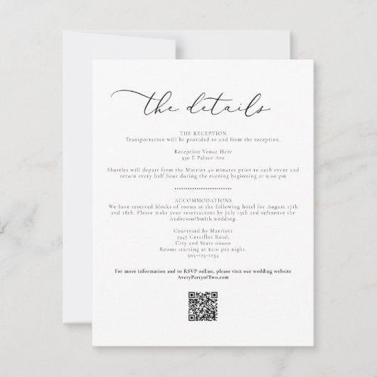 EVELYN Elegant Calligraphy Script Details Card Kaart (Voorkant)