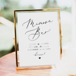 EVELYN Elegant Calligraphy Script Mimosa Bar Sign. Poster<br><div class="desc">Deze sjabloon van het mimosa barteken kenmerkt een elegante doopvont van het calligrafiemanuscript en modern minimalistisch ontwerp. Bewerk de *most* formuleringen eenvoudig om deze aan te passen aan de gebeurtenis. Dit mimosa bar drink bord is perfect voor je klassieke vrijgezellenfeest,  romantische bruiloft of een andere speciale ocassie.</div>