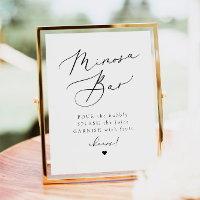 EVELYN Elegant Calligraphy Script Mimosa Bar Sign.