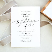 EVELYN Elegant Calligraphy Script Minimal Wedding Kaart