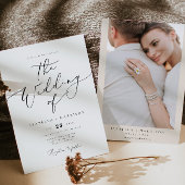 EVELYN Elegant Calligraphy Script Minimal Wedding Kaart