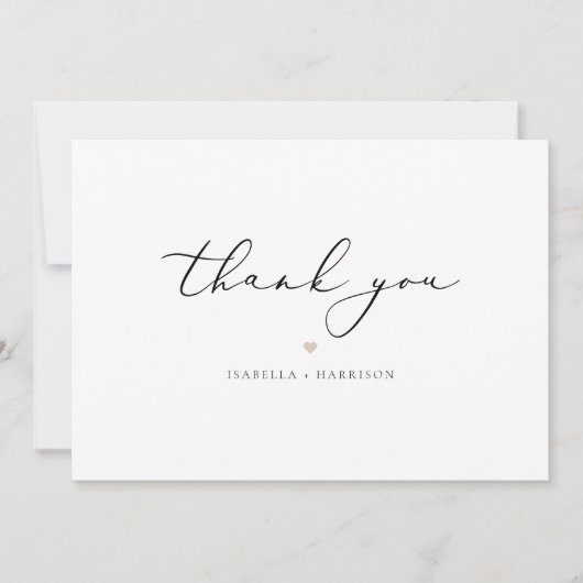 EVELYN Elegant Calligraphy Script Modern Minimum T Bedankkaart (Voorkant)