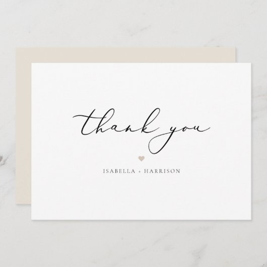 EVELYN Elegant Calligraphy Script Modern Minimum T Bedankkaart (Voorkant / Achterkant)