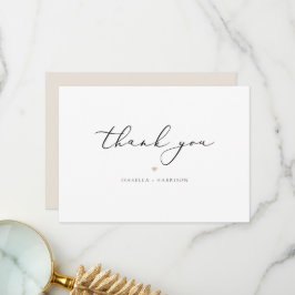 EVELYN Elegant Calligraphy Script Modern Minimum T Bedankkaart