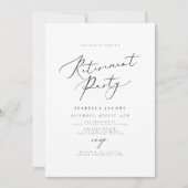 EVELYN Elegant Calligraphy Script Retirement Party Kaart (Voorkant)