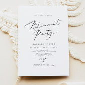 EVELYN Elegant Calligraphy Script Retirement Party Kaart