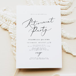 EVELYN Elegant Calligraphy Script Retirement Party Kaart