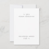 EVELYN Elegant minimalistisch script plaats kaarte RSVP Kaartje (Voorkant)