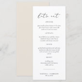 EVELYN Elegant Moderne Klassieke het Menu Kaart va (Voorkant / Achterkant)