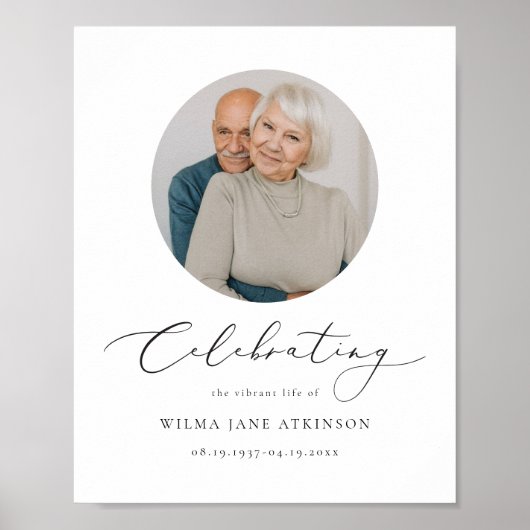 EVELYN Elegant Schrift Rouw Welkom Poster (Voorkant)