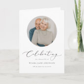 EVELYN Elegant Script Memorial Funeral Programme Kaart (Voorkant)