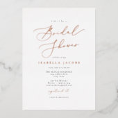 EVELYN Elegant Script Roos Gold Foil Vrijgezellenf Folie Uitnodiging (Voorkant)