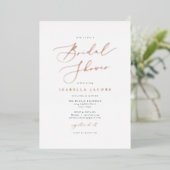 EVELYN Elegant Script Roos Gold Foil Vrijgezellenf Folie Uitnodiging (Staand Voorkant)