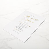 EVELYN Elegant Script Simple Gold Vrijgezellenfees Folie Uitnodiging (Gedraaid)