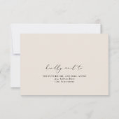 EVELYN Elegante Calligraphy Schrift Moderne RSVP K Kaart (Achterkant)