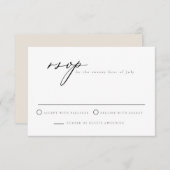 EVELYN Elegante Calligraphy Schrift Moderne RSVP K Kaart (Voorkant / Achterkant)