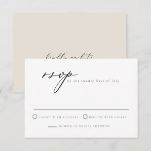 EVELYN Elegante Calligraphy Schrift Moderne RSVP K Kaart