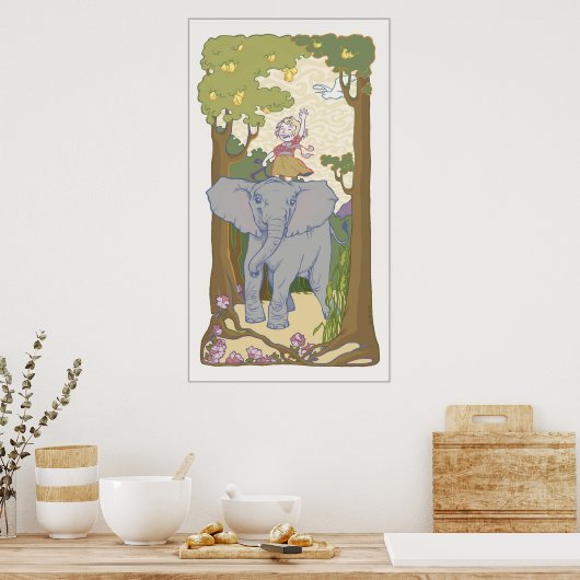 Evelyn Elephant Poster (Keuken)