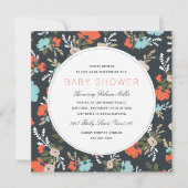 Evelyn Floral Baby shower Kaart (Voorkant)