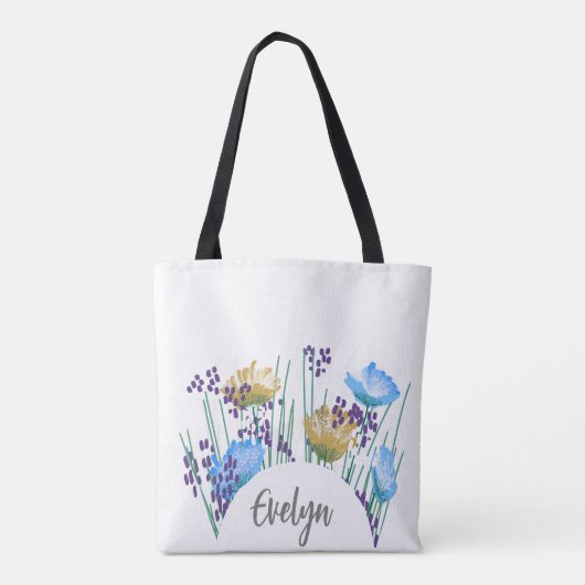 Evelyn Floral Monogram Tote Bag (Achterkant)