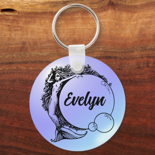 Evelyn - Mermaid Name Custom Sleutelhanger (Voorkant)