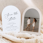 EVELYN Modern Script Arched Save the Date Kaart