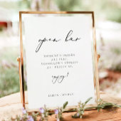 EVELYN Moderne Elegant Calligraphy Open Bar Drink Poster