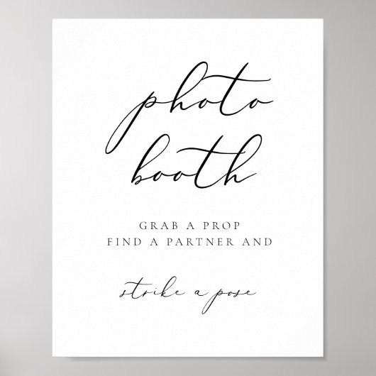 EVELYN Moderne Elegante Calligraphy Foto Booth Pos Poster (Voorkant)