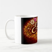 Evelyn Mug Pink Hearts Gold Script Romantic Gift Koffiemok (Links)