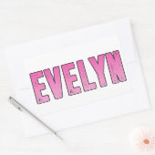 Evelyn naam rechthoekige sticker (Envelop)