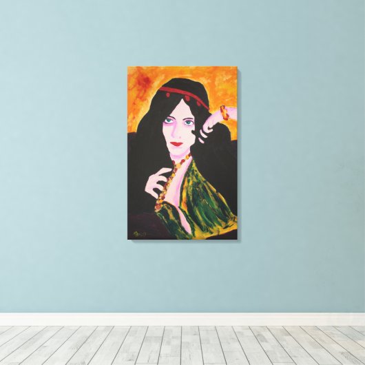 Evelyn Plays Canvas Afdruk (Insitu (Houten vloer))