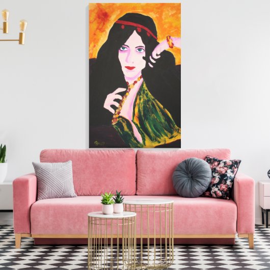 Evelyn Plays Canvas Afdruk (Insitu (Woonkamer))