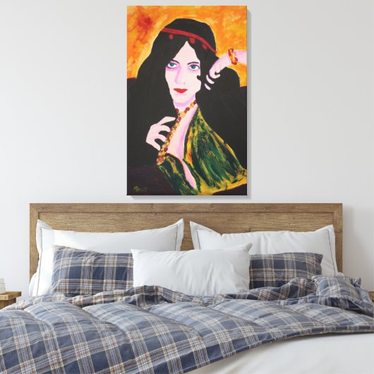 Evelyn Plays Canvas Afdruk (Insitu (Slaapkamer))