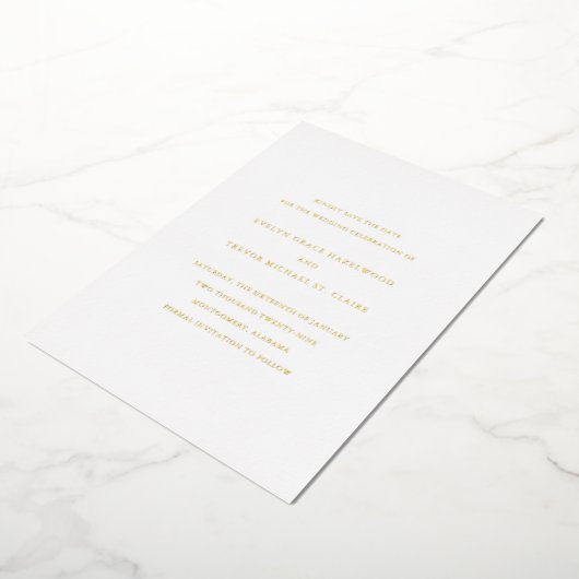 Evelyn Simple Elegant Wedding Save the Date Folie Uitnodiging (Gedraaid)