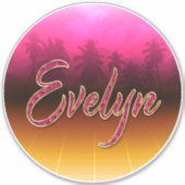 Evelyn Vorname Name golden pink Aufkleber Sticker (Voorkant)