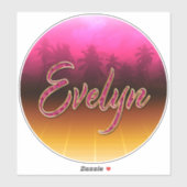 Evelyn Vorname Name golden pink Aufkleber Sticker (Vel)