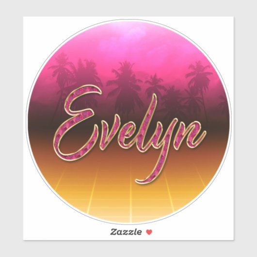 Evelyn Vorname Name golden pink Aufkleber Sticker (Vel)