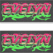 Evelyn Vorname Name Graffiti Aufkleber Sticker (Voorkant)