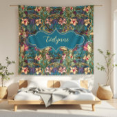 Evelynne Art Nouveau Jewel Toned Floral Fleece Deken