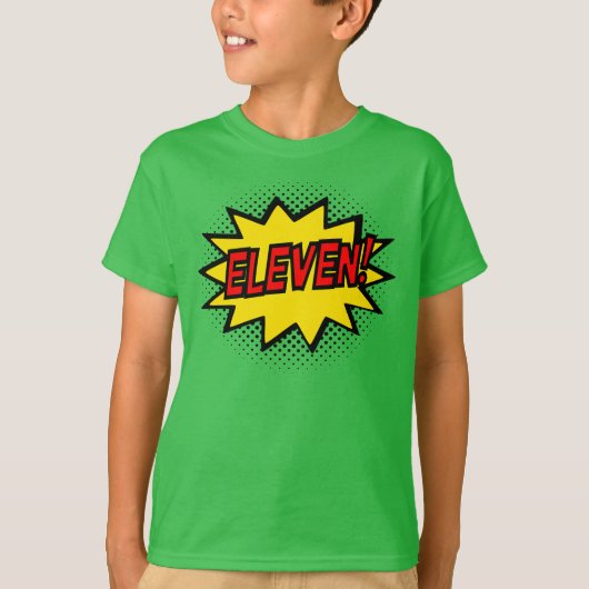 EVEN! 11e verjaardag Gift Superheld Logo T-Shirt (Voorkant)