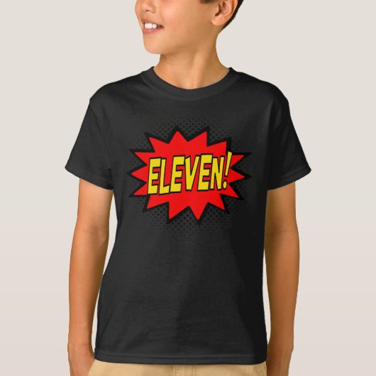 EVEN! 11e verjaardag Gift Superheld Logo T-Shirt (Voorkant)