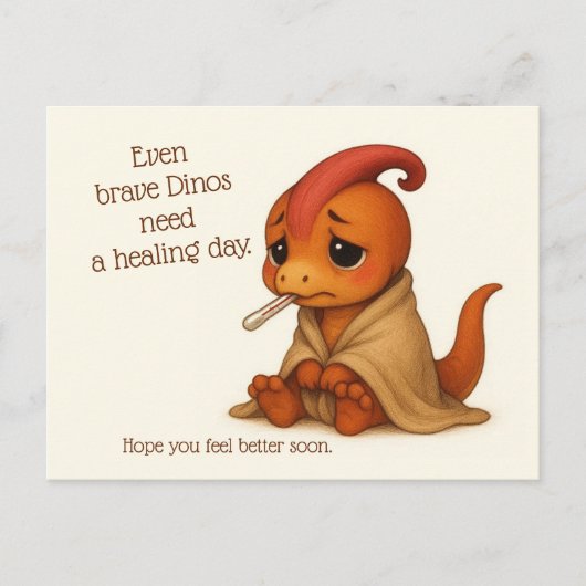 Even Brave Dinos Need a Healing Day - Karte Briefkaart (Voorkant)