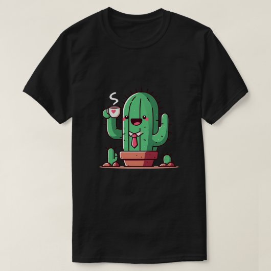 Even cacti drink coffee t-shirt (Design voorkant)