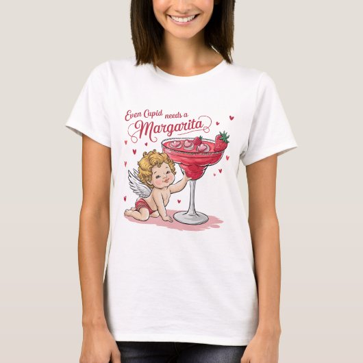 Even Cupid Needs a Margarita T-shirt (Voorkant)